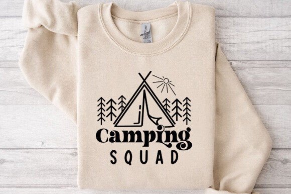 Camping Squad Graphics: A Versatile T-Shirt Design Asset for Publishers